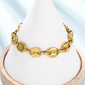 304 браслеты-цепочки из нержавеющей стали в виде кофейных зерен для женщин