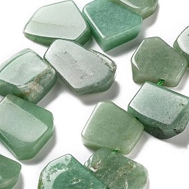 Natural Green Aventurine Beads Strands, Nuggets, Top Drilled