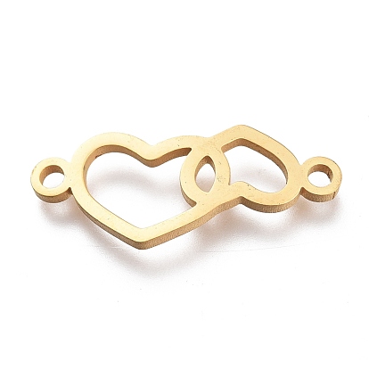 304 Stainless Steel Links Connectors, Laser Cut, Connected Heart