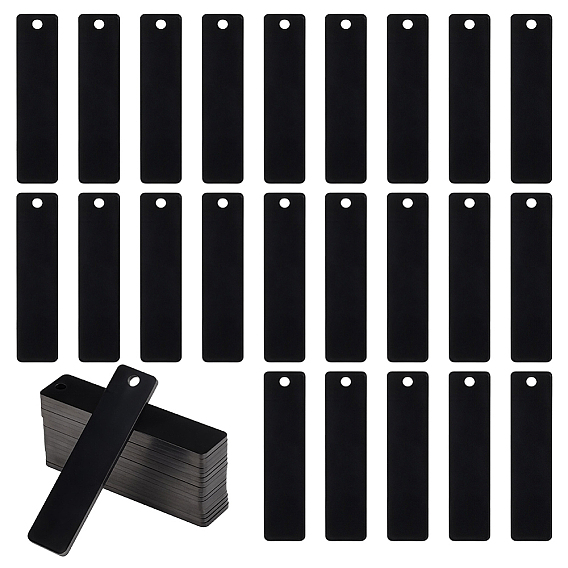 Pendentifs en acier inoxydable, estampillage d'une étiquette vierge, charme rectangle