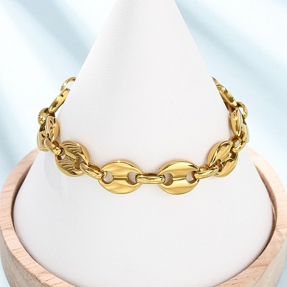 304 браслеты-цепочки из нержавеющей стали в виде кофейных зерен для женщин