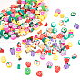 225Pcs 15 Style Handmade Polymer Clay Beads, Mixed Fruit Shape