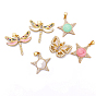 Латунные микро проложить кубического циркония подвески, с эмалью, стрекоза/звезда/бабочка