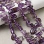 Натуральные фиолетовые фантомные кварцы, фиолетовые лодолитовые кварцевые бусины, нити, Топ пробуренной, самородки, с бисером