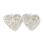 Rack Plating Brass Locket Pendants, Cadmium Free & Lead Free, Long-Lasting Plated, Heart