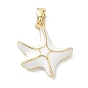 Colgantes de esmalte de bronce, encantos de estrellas de mar, chapado en rack, larga duración plateado, sin plomo y cadmio, real 18 k chapado en oro