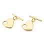 Brass Toggle Clasps, Nickel Free, Heart