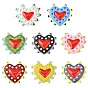 8 шт. 8 цвета окрашенные стеклянные бусины бугорчатые бусины сердце, с эмалью