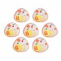 Autumn Theme Transparent Printed Acrylic Pendants, Triangle with Grapefruit Pattern