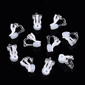 Plastic Clip-on Earring Findings, with Comfort Plastic Earring Pads