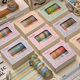 20 rollos de cintas de papel decorativas retro, cintas adhesivas florales, para la decoración del regalo del suplemento de scrapbooking de bricolaje