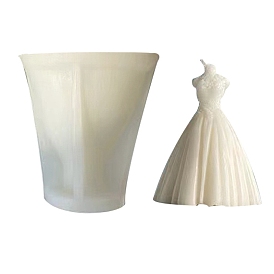 3d свадебное платье ароматерапевтическая свеча пищевая силиконовая форма, Свадебное платье ручной работы, ароматный гипсовый диффузор, каменный орнамент, форма