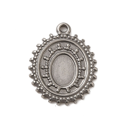 304 Настройки кабошон из нержавеющей стали кулон, овальный шарм