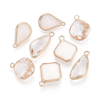 Латунь стекло кулоны, разнообразные, граненые