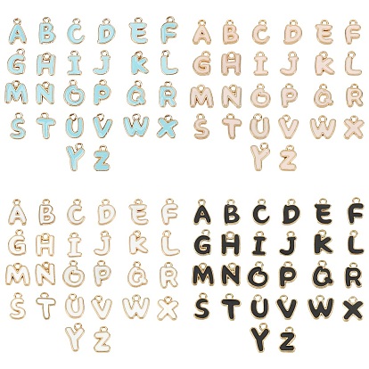 Vergoldete Legierungs-Emaille-Anhänger, emaillierte Pailletten, alphabetische Form