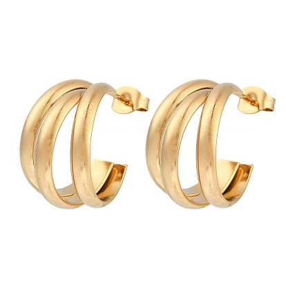 201 трехслойные серьги-гвоздики в форме буквы С из нержавеющей стали, с 304 штифта из нержавеющей стали