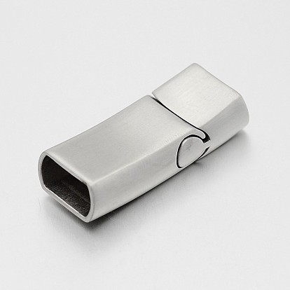 China Factory Rectangle 304 Stainless Steel Matte Magnetic Bracelet Clasps,  with Glue-in Ends, 33x14x8mm, Hole: 12x6mm 33x14x8mm, Hole: 12x6mm in bulk  online 