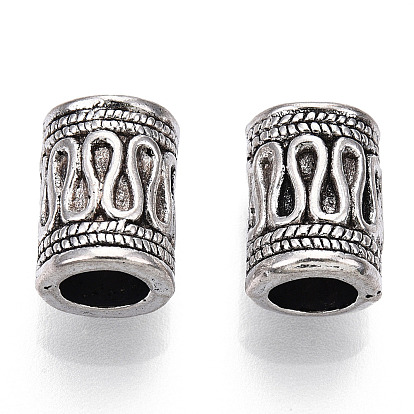 Tibetan Style Alloy European Beads, Large Hole Beads, Cadmium Free & Lead Free, Column