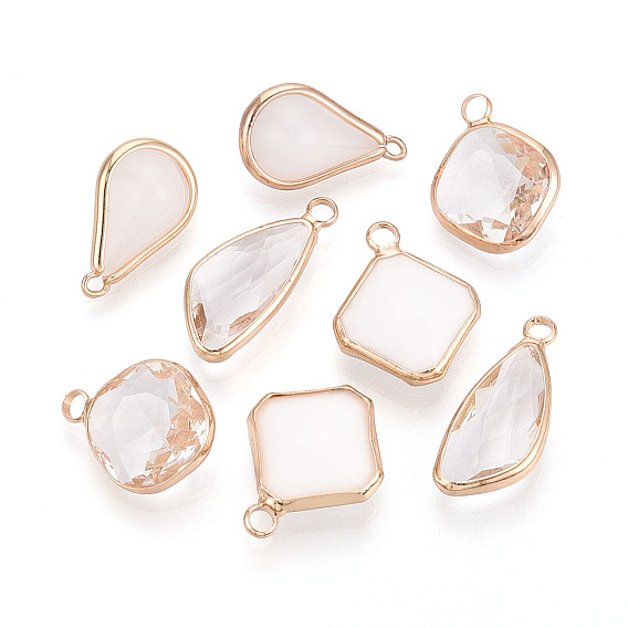 Латунь стекло кулоны, разнообразные, граненые