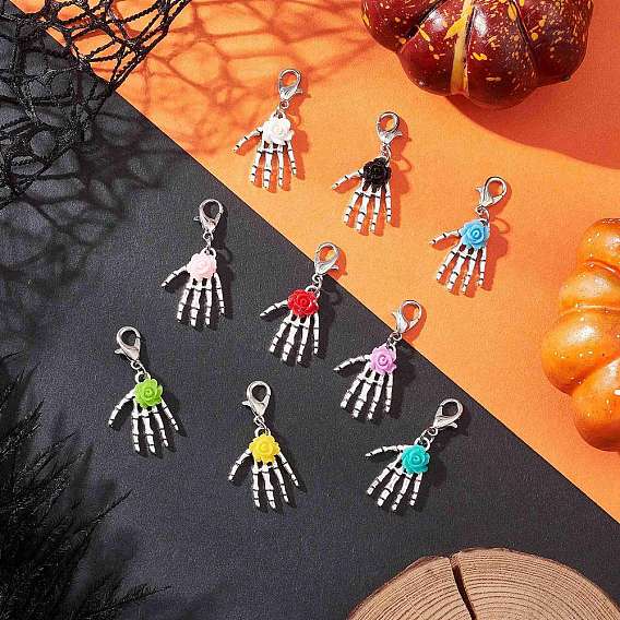 Смола подвеска украшения, Сплав с застежками, Скелет руки