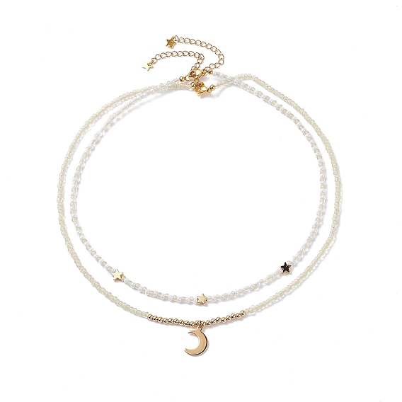 Набор ожерелий с подвесками в виде звезды и луны для девочек-подростков, ожерелья из прозрачного хрусталя, золотые