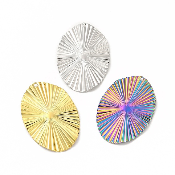 Ионное покрытие (ip) 304 подвески из нержавеющей стали, овальные амулеты