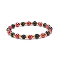 Glass & Iron Round Beaded Stretch Bracelet for Women
