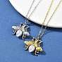 304 ожерелья из нержавеющей стали и пластика с подвеской в виде пчелы и цепочкой из кабеля, ионное покрытие (ip)