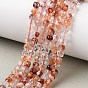 Natural Hematoid Quartz/Ferruginous Quartz Beads Strands, Faceted Table Cut Cube Beads