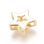 Brass Slide Charms, Long-Lasting Plated, Star