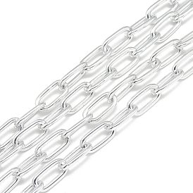 Aluminum Paperclip Chains, Drawn Elongated Cable Chains, Unwelded, Oval