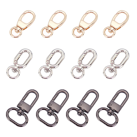 18Pcs 3 Colors Alloy Swivel Clasps, Bag Replacement Accessories, Cadmium Free & Lead Free