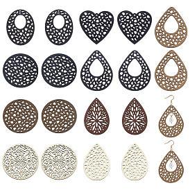 36шт 9 стили деревянные подвески, полые прелести