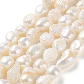 Natural Keshi Pearl Beads Strands, Cultured Freshwater Pearl, Baroque Pearls, Two Side Polished, Grade 2A+
