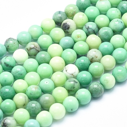 Natural Green Grass Agate Beads Strands, Round