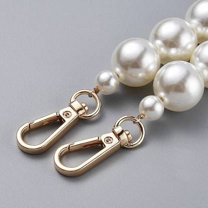 Bag Chain Straps, with ABS Plastic Imitation Pearl Beads and Light Gold Zinc Alloy Swivel Clasps, for Bag Replacement Accessories