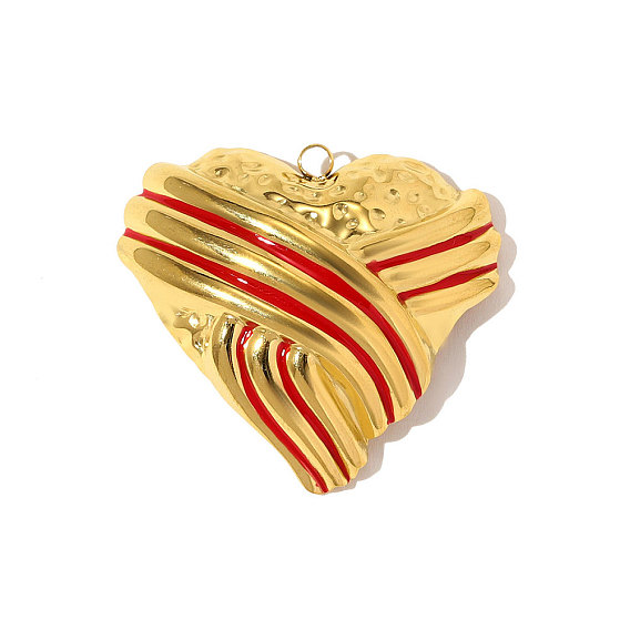 304 нержавеющей стальной эмали подвески, сердце прелести, ионное покрытие (ip), зеркальная полировка