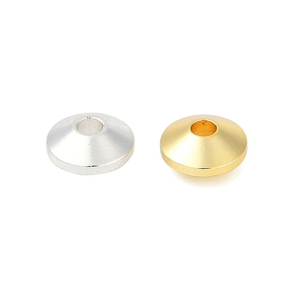 Латунные бусины, долговечный, стойки покрытие, плоско-круглые