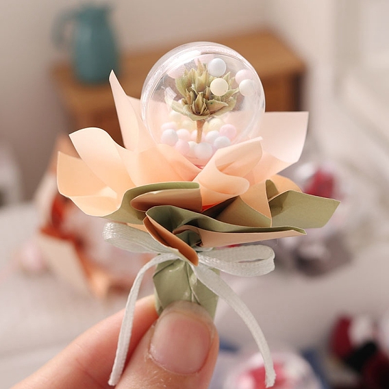 Миниатюрные украшения из сухоцветов, аксессуары для домашнего кукольного домика с микро-ландшафтом, притворяясь опорными украшениями