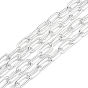 Aluminum Paperclip Chains, Drawn Elongated Cable Chains, Unwelded, Oval