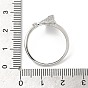Anillo tipo brazalete abierto con micro pavé de circonita cúbica y plata de ley chapada en rodio., por medio perforó perlas, ventilador, con sello s925