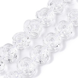 Прозрачные стеклянные бусины, роза