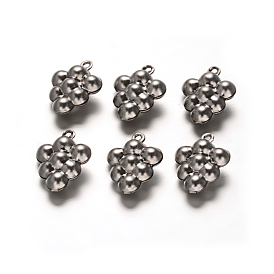 Винограда 304 из нержавеющей стали шарма подвески, 14.5x10x5.8 мм, отверстие : 1 мм