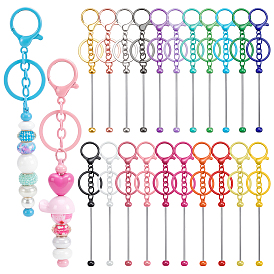 42 шт. 21 цвета, брелок из сплава с бусинами для изготовления ювелирных изделий, поделок своими руками, с карабин-лобстерами 