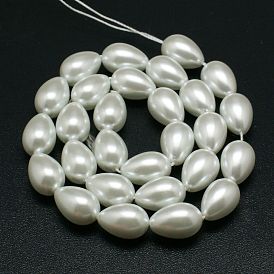 Eco-Friendly Glass Pearl Teardrop Beads Strands