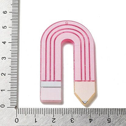 Acrylic Pendants, with Glitter Powder, Pencil