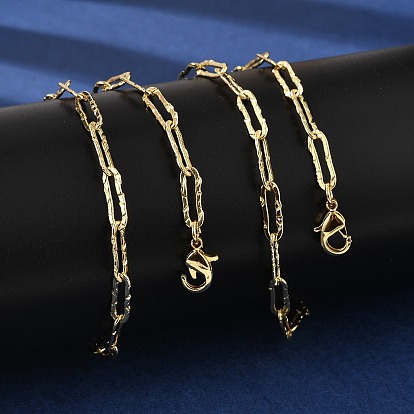 Латунные текстурированные цепочки-скрепки для женщин и мужчин, стойки покрытие, долговечный, без свинца и без кадмия