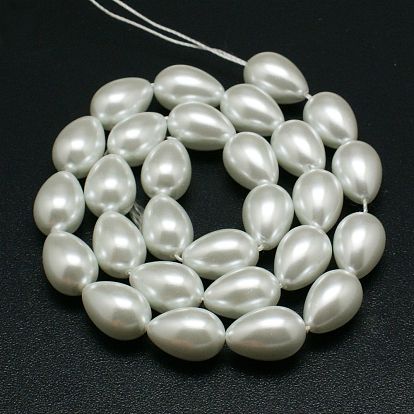 Eco-Friendly Glass Pearl Teardrop Beads Strands