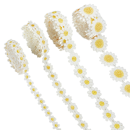 4 шт 4 стили молочные волокна вышивка цветок кружево лента, цветочная кружевная отделка, аксессуары для одежды