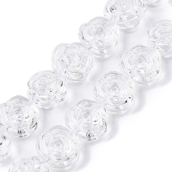 Прозрачные стеклянные бусины, роза